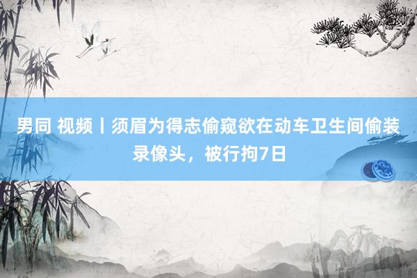 男同 视频丨须眉为得志偷窥欲在动车卫生间偷装录像头，被行拘7日