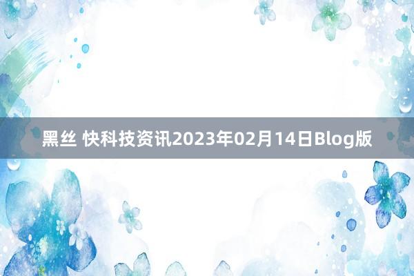 黑丝 快科技资讯2023年02月14日Blog版